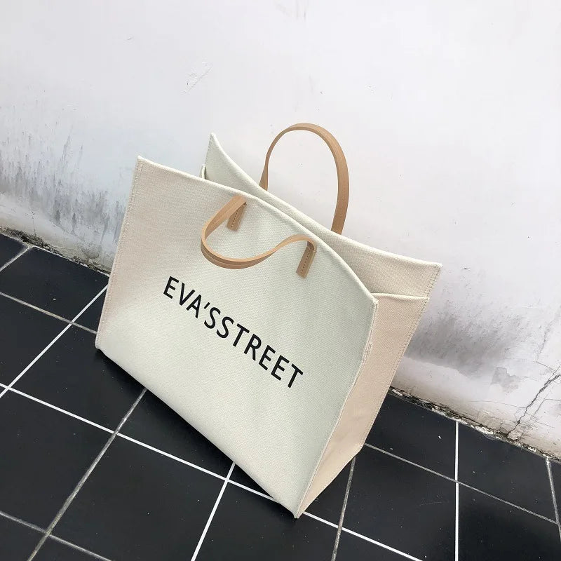 Canvas Large-capacity Handbag Shoulder and Underarm Tote Bag Women
