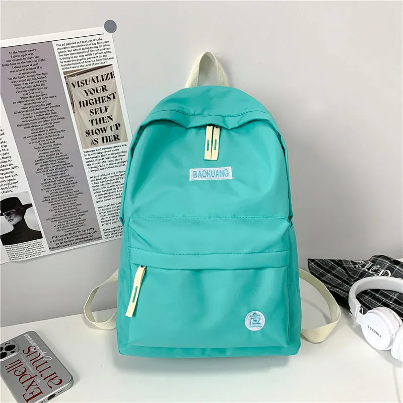 Versatile Campus Backpack Solid Color School Backpack