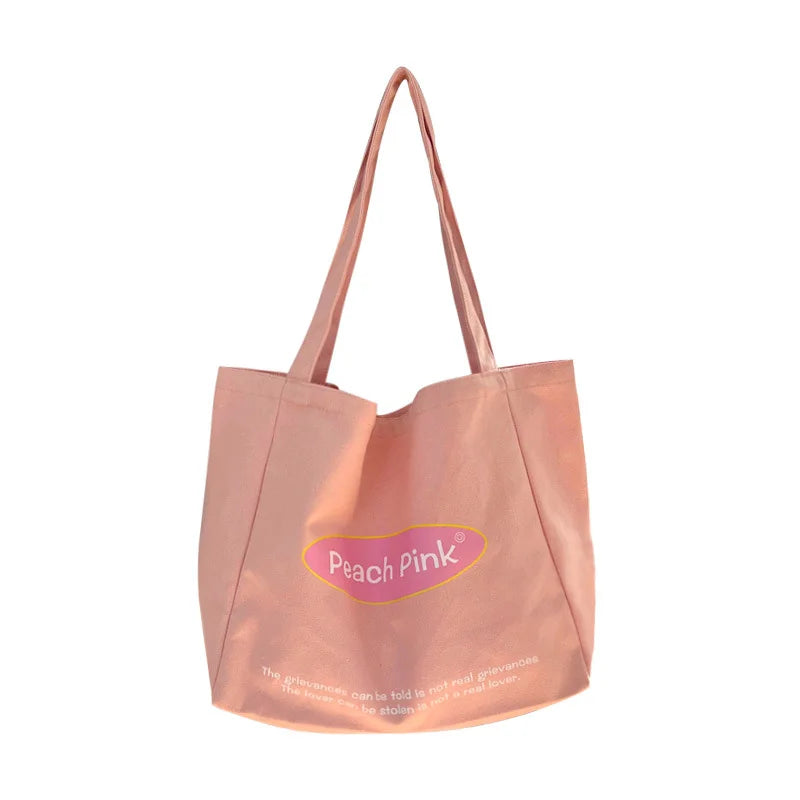Canvas Handbag Women's Casual Shoulder Bag Solid Tie Large Capacity