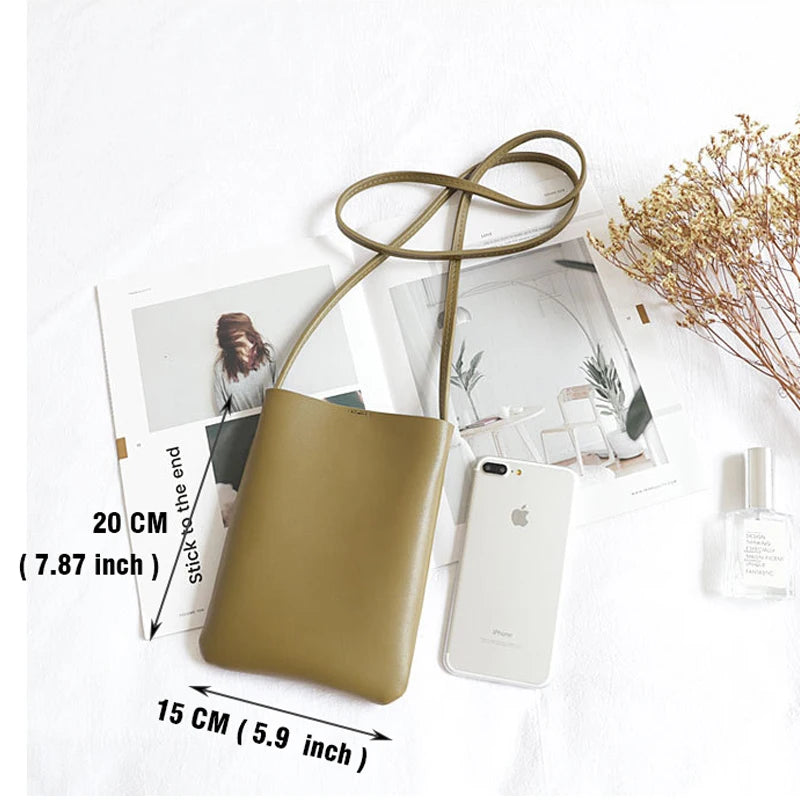 Soft PU Leather Handbags Women Shoulder Bags Lady Thin Satchel