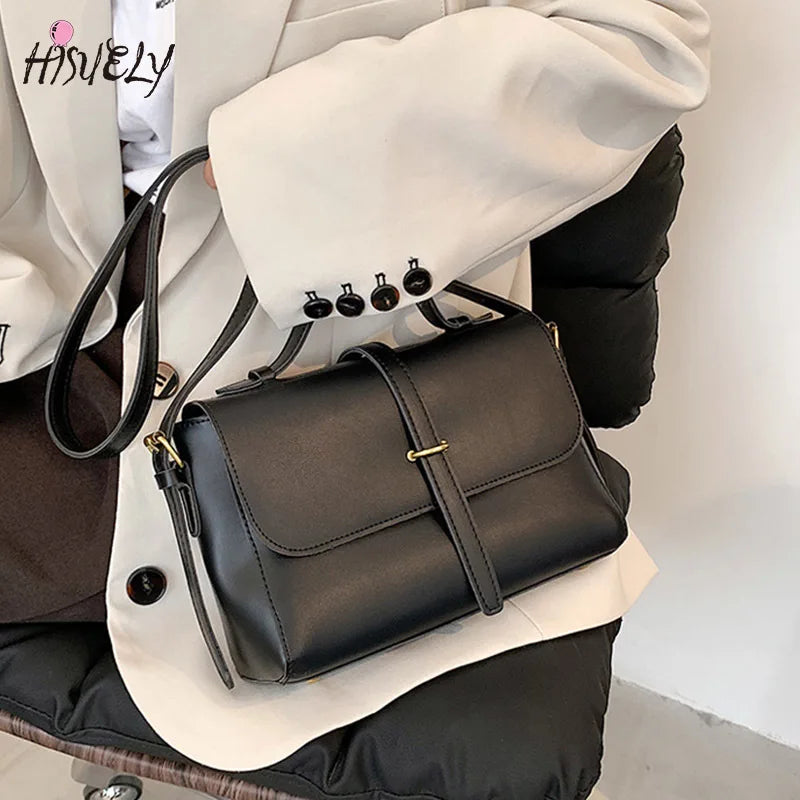 Women's Retro Messenger Bag One-Shoulder Square Bag