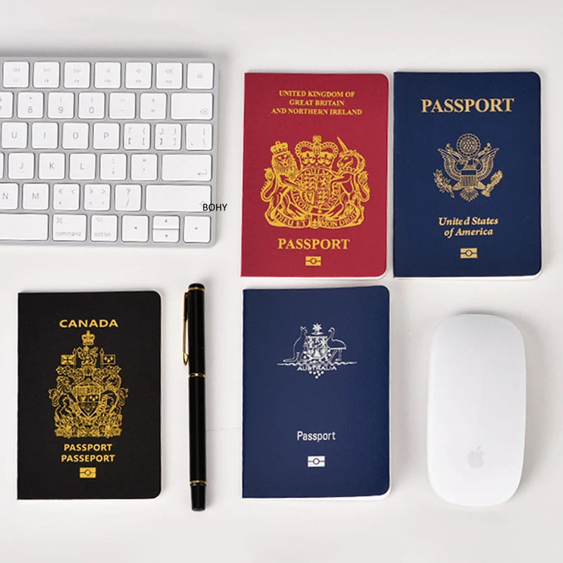 US Passport Cosplay Prop Notebook PU Leather Cover