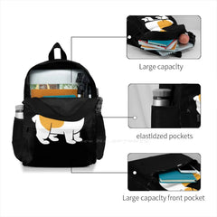 Skeeter Corgi-Black Backpack Chibi Puppy Anime Manga Wolf Cat Bunny