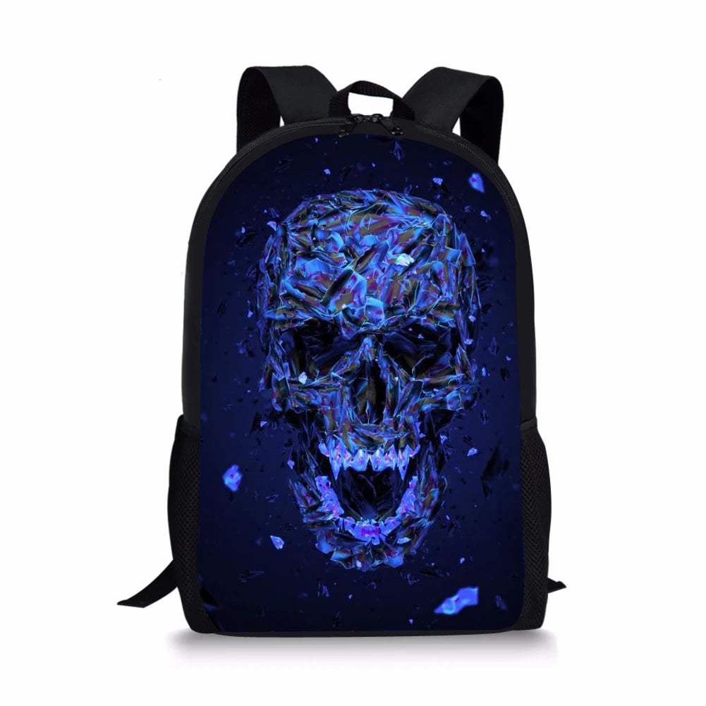 Skeleton Print Backpack & Lunch Bag Set for Kids