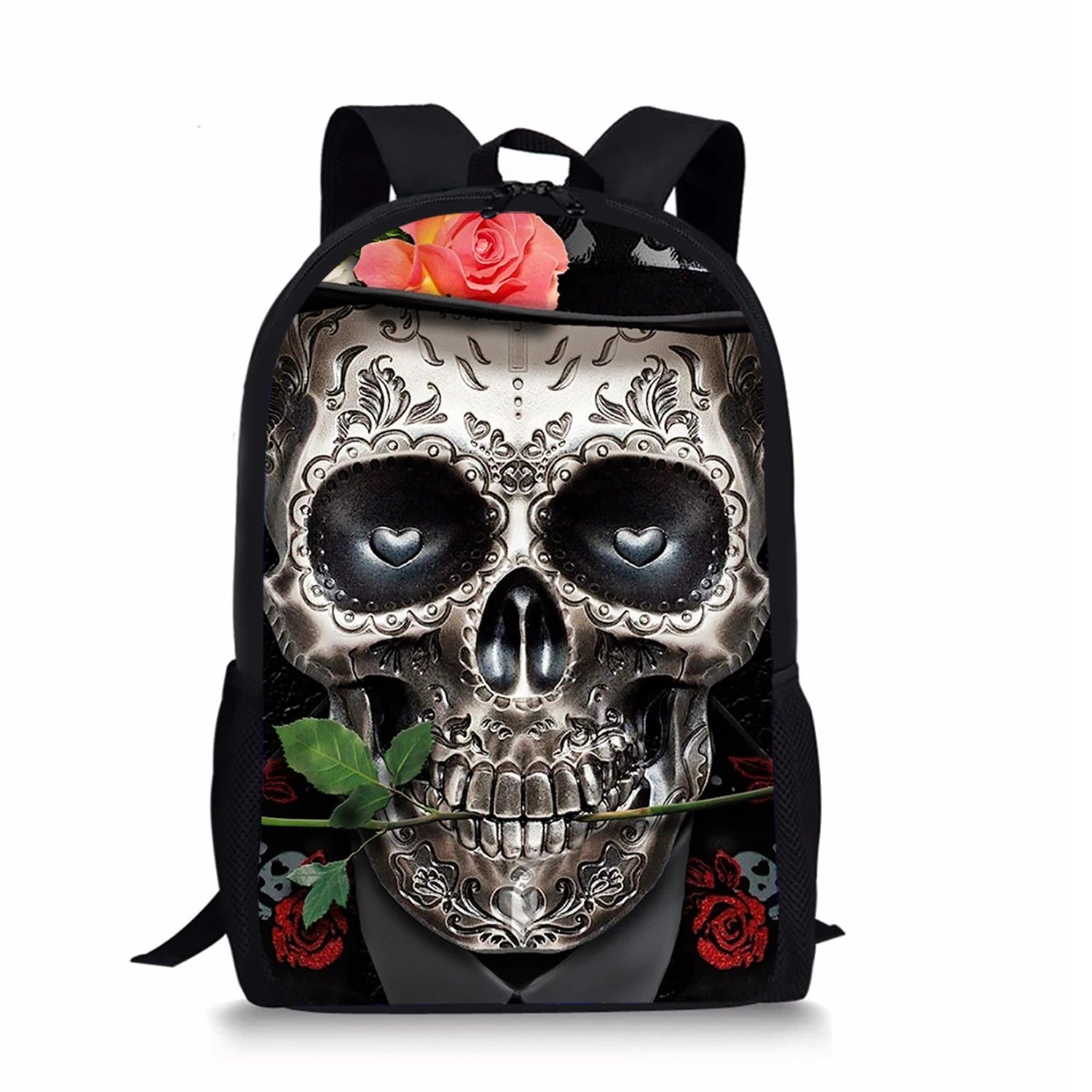 Skeleton Print Backpack & Lunch Bag Set for Kids