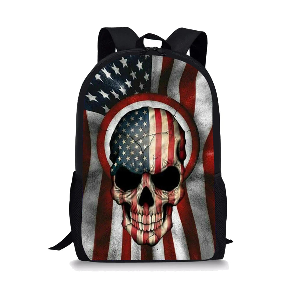 Skeleton Print Backpack & Lunch Bag Set for Kids