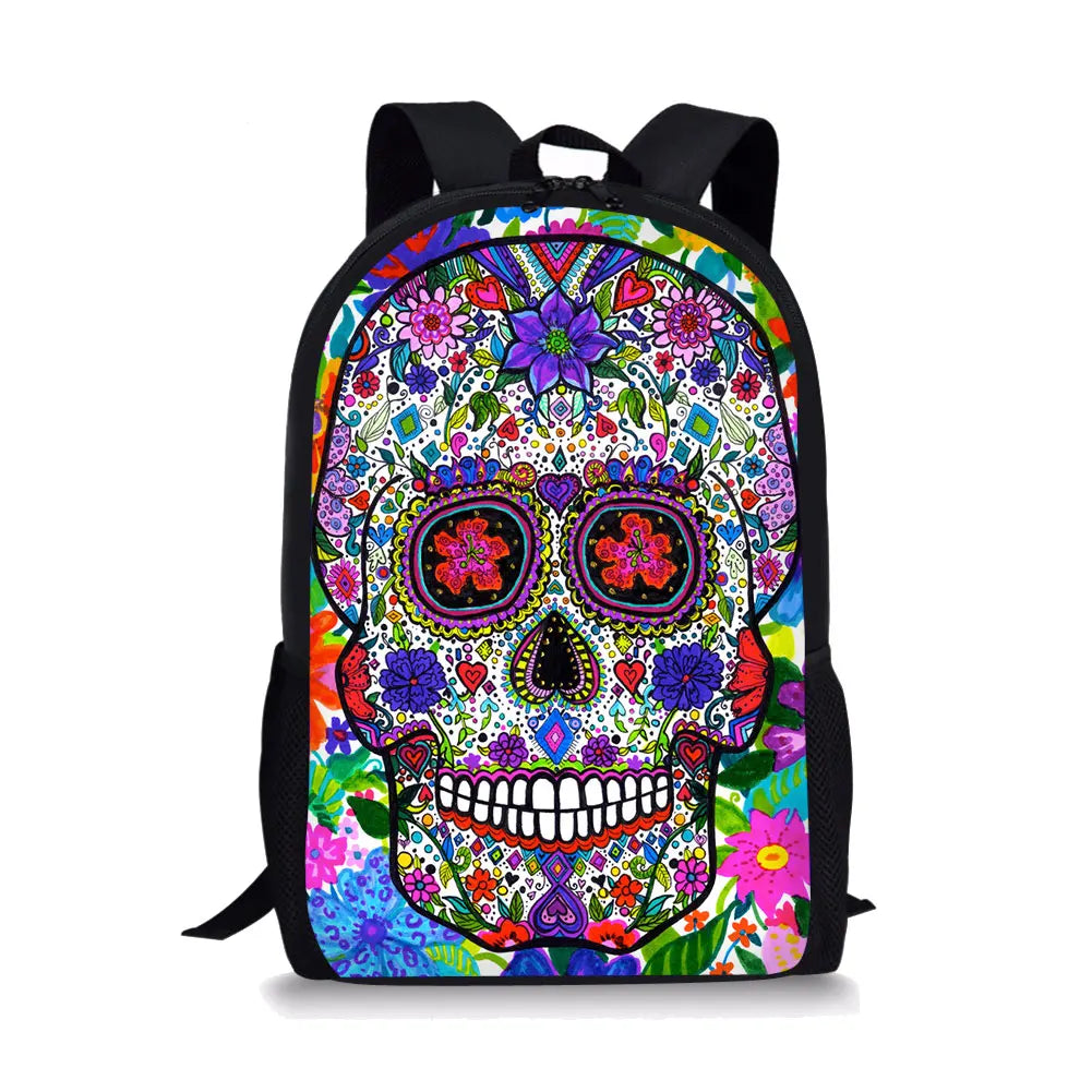 Skeleton Print Backpack & Lunch Bag Set for Kids