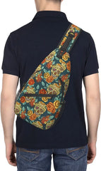 Skull And Flowers Sling Bag Crossbody Backpack Unisex Chest Bags