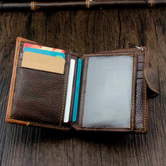 Skull Biker Leather Wallet with Pants Chain