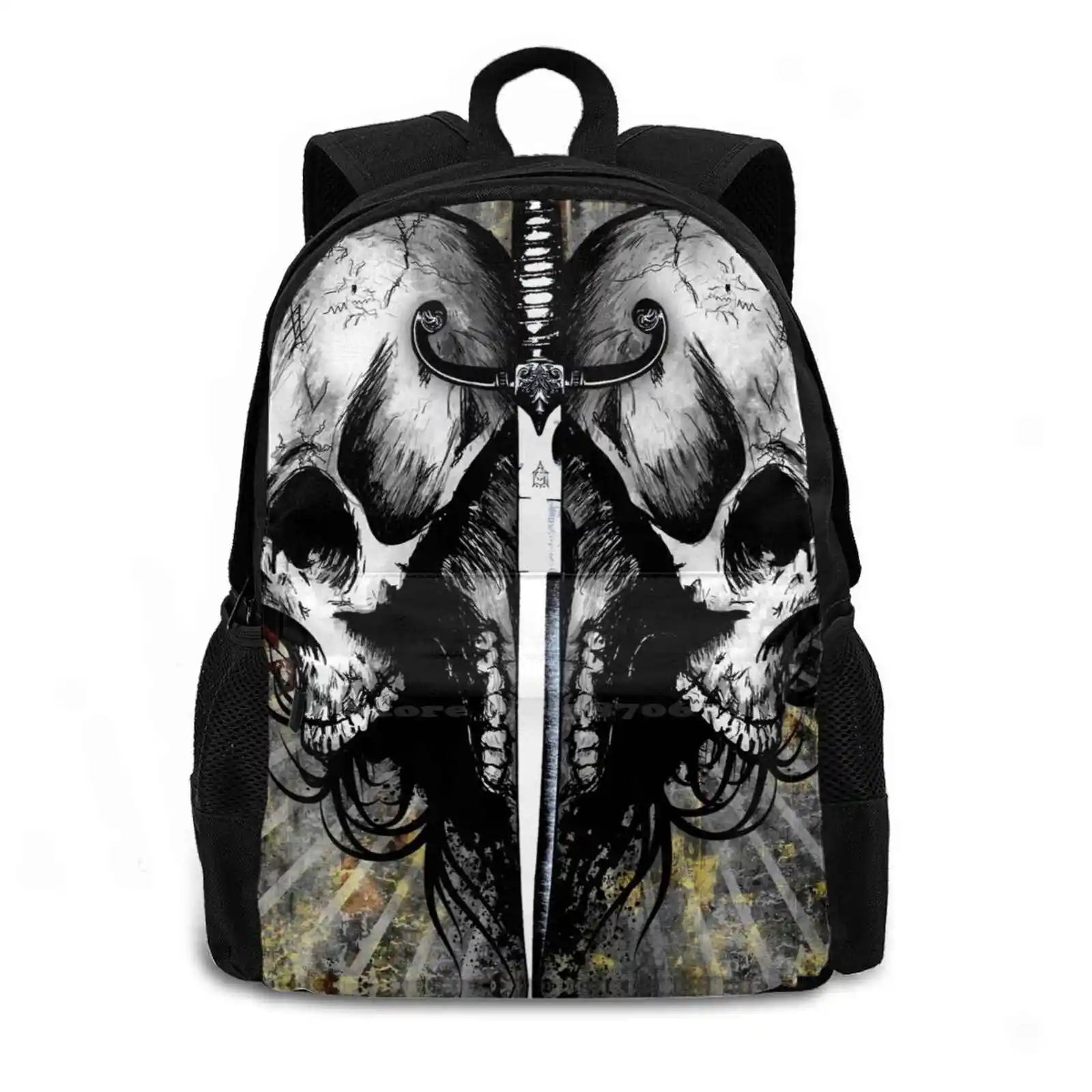 Heart Skulls Dagger Laptop Backpack