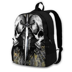 Heart Skulls Dagger Laptop Backpack