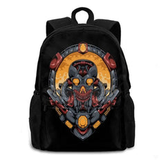 Skull Head Robotic 3D Print Backpack Casual Bag