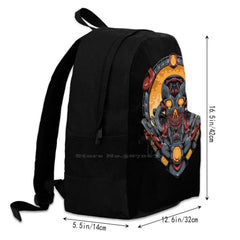 Skull Head Robotic 3D Print Backpack Casual Bag