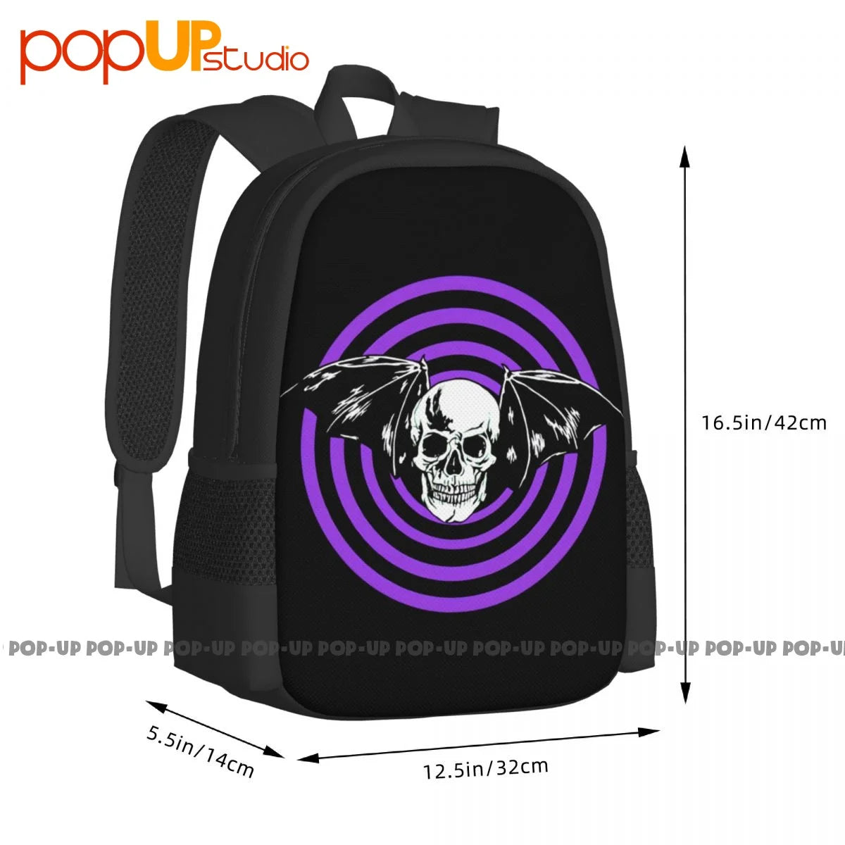 Skull Purple Psycho Punk Zone, Evil Dead Halloween Backpack
