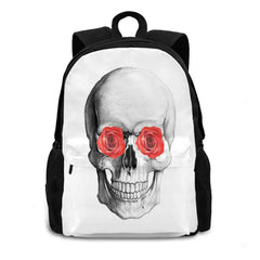 Skull-Roses Teen College Student Backpack Laptop Travel Bags