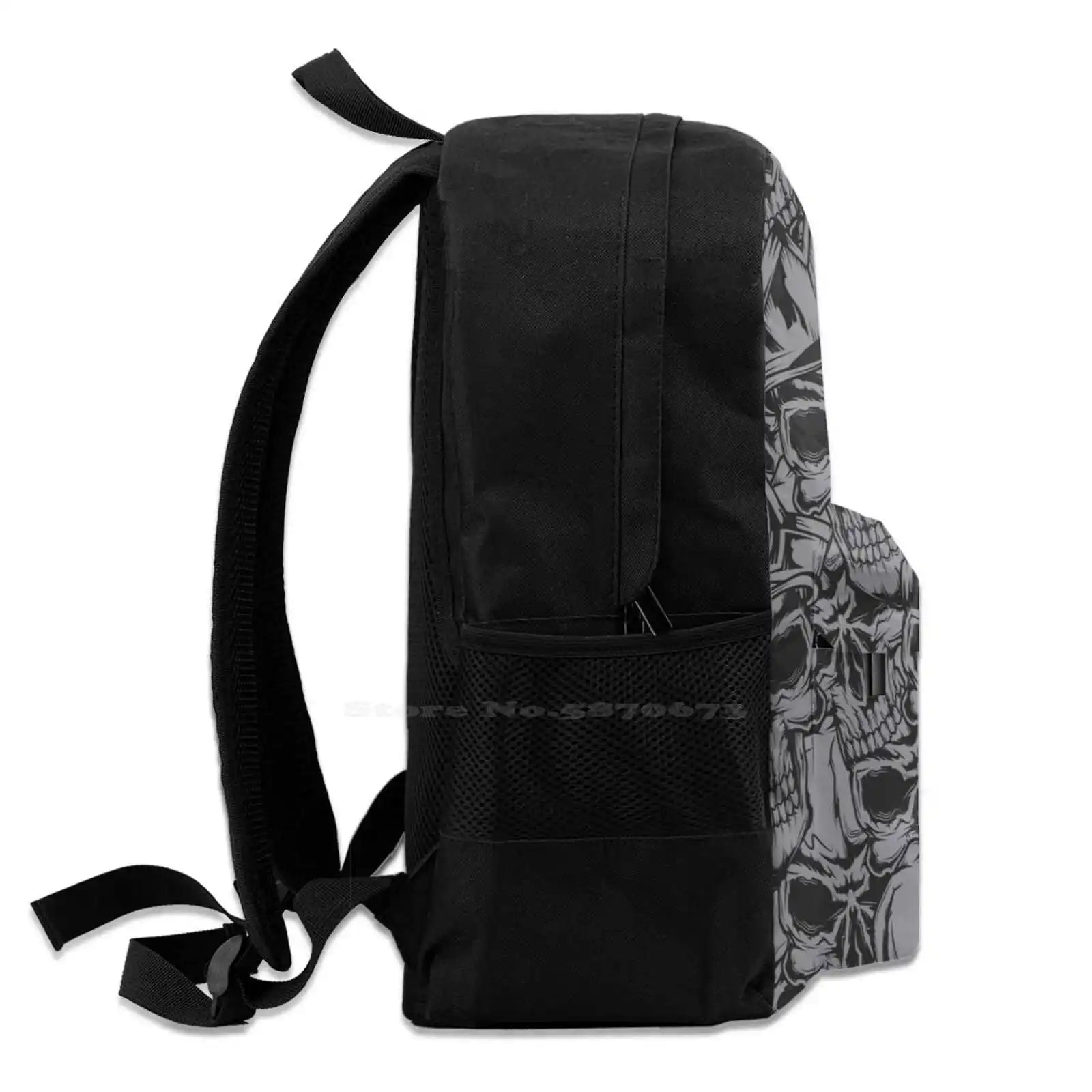 Skull School Bag Big Capacity Backpack Laptop 15 Inch Pirate Caribbean Pirates