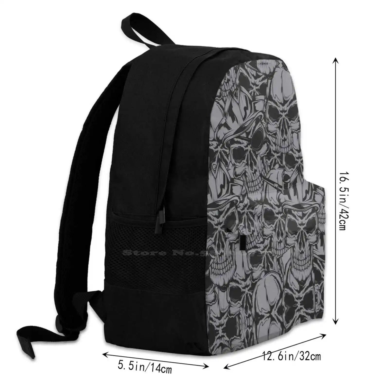 Skull School Bag Big Capacity Backpack Laptop 15 Inch Pirate Caribbean Pirates