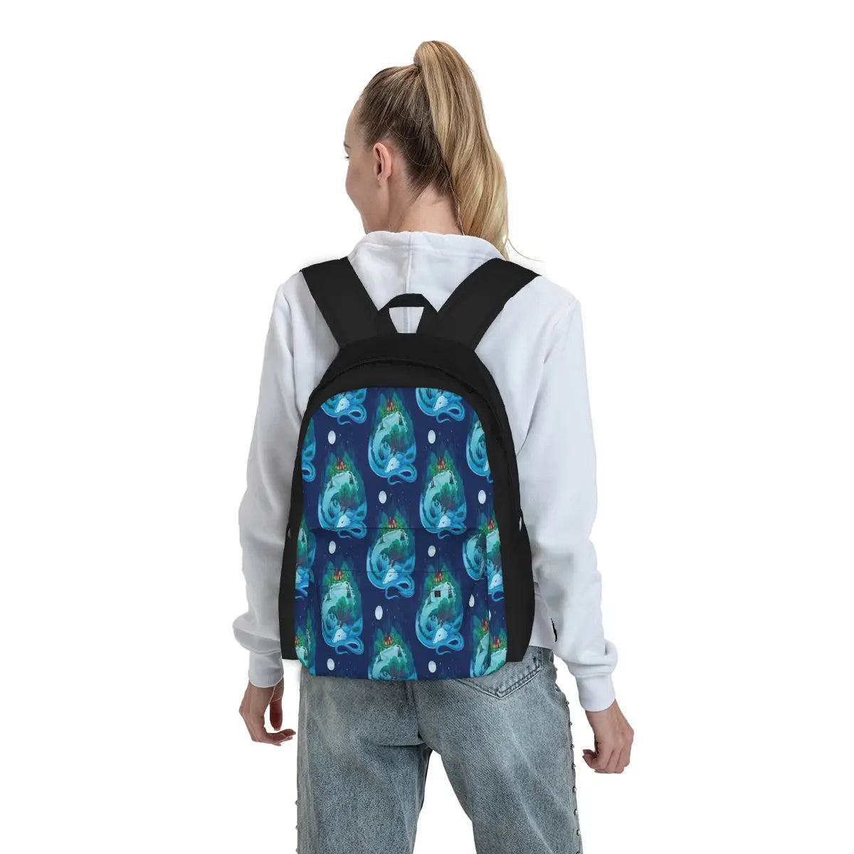 Sleepy Forest Dragon At Night Backpacks Men's and Women's Zipper Close Backpack