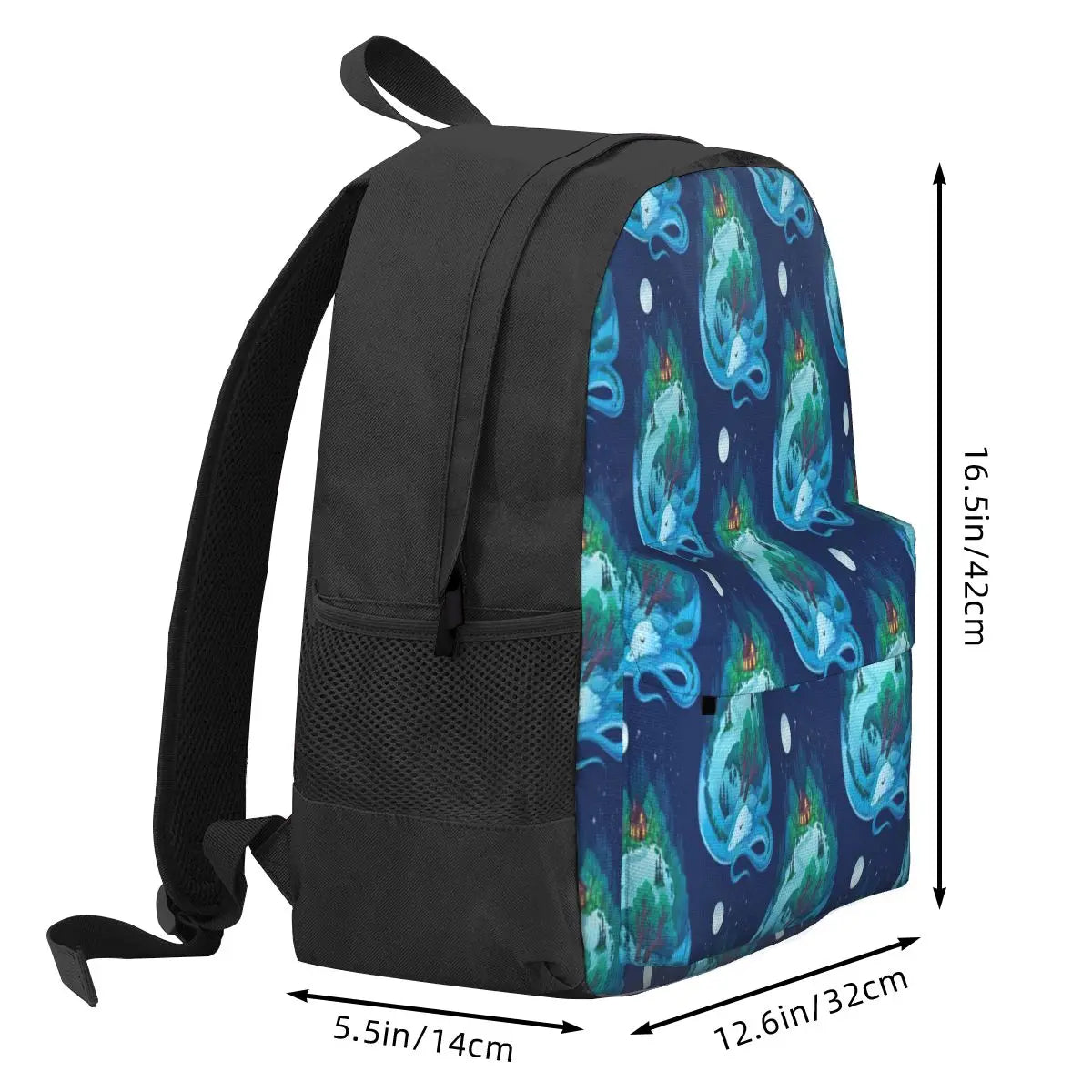 Sleepy Forest Dragon At Night Backpacks Men's and Women's Zipper Close Backpack