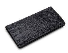 Crocodile Leather Long Wallet Men Thin Purse Soft Male Clutch Money Bag