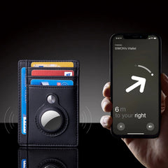 Slim Front Pocket Wallet with AirTag Case Holder