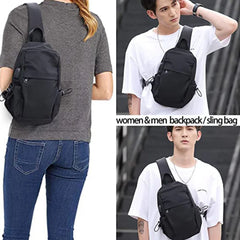 Sling Backpack USB Charging Port Anti-Theft Men's Chest Bag