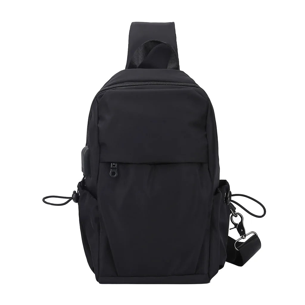 Sling Backpack USB Charging Port Anti-Theft Men's Chest Bag