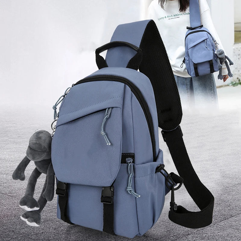 Sling Bag Backpack Chest Cross Body Bags with Pendant