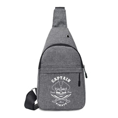 Men's Outdoor Skull Print Sling Bag for Hiking Camping Fishing