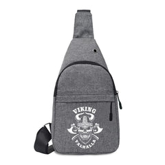 Men's Outdoor Skull Print Sling Bag for Hiking Camping Fishing