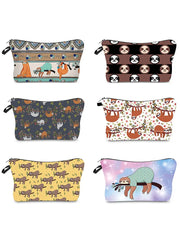 Sloth Pattern Women's Cosmetic Pouch Makeup Organizer Gift Bag