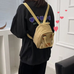 Canvas Mini Backpack for Teenage Girl Women Shoulder Bag