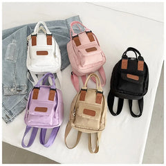 Canvas Mini Backpack Handbag for Teenage Girls