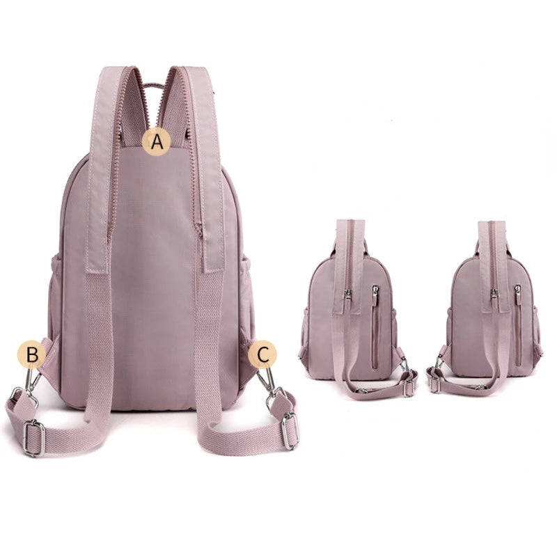 Women's Small Chest Bag Waterproof Nylon Backpack