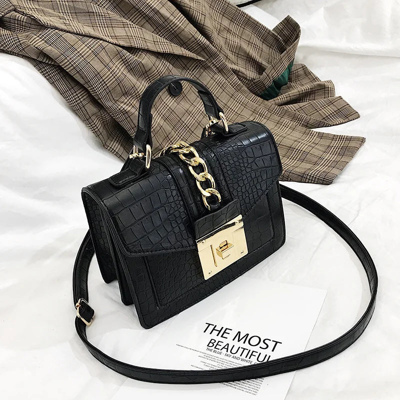 Stone Pattern Small Square Bag Messenger Hand Shoulder Bag