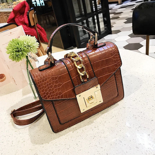 Stone Pattern Small Square Bag Messenger Hand Shoulder Bag