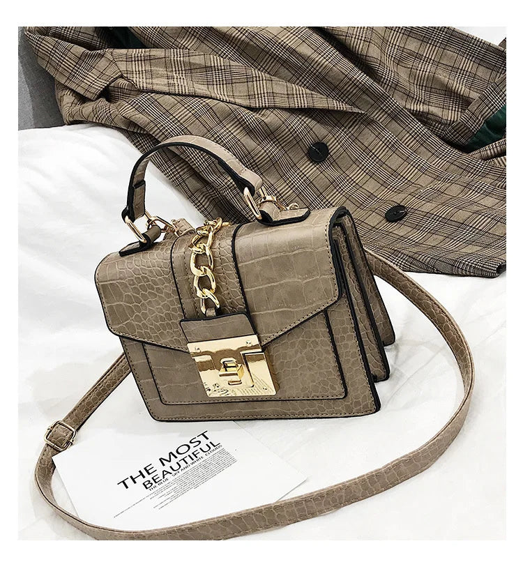 Stone Pattern Small Square Bag Messenger Hand Shoulder Bag