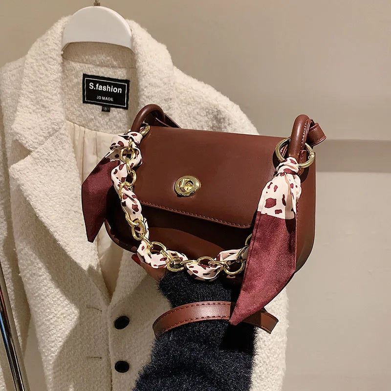 Vintage Buckle Crossbody Bag Casual Shoulder Bag