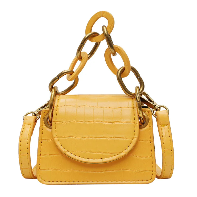 Crocodile Pattern Shoulder Bag Small Square Bag