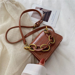 Crocodile Pattern Shoulder Bag Small Square Bag