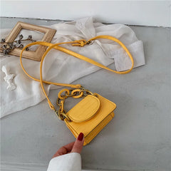 Crocodile Pattern Shoulder Bag Small Square Bag