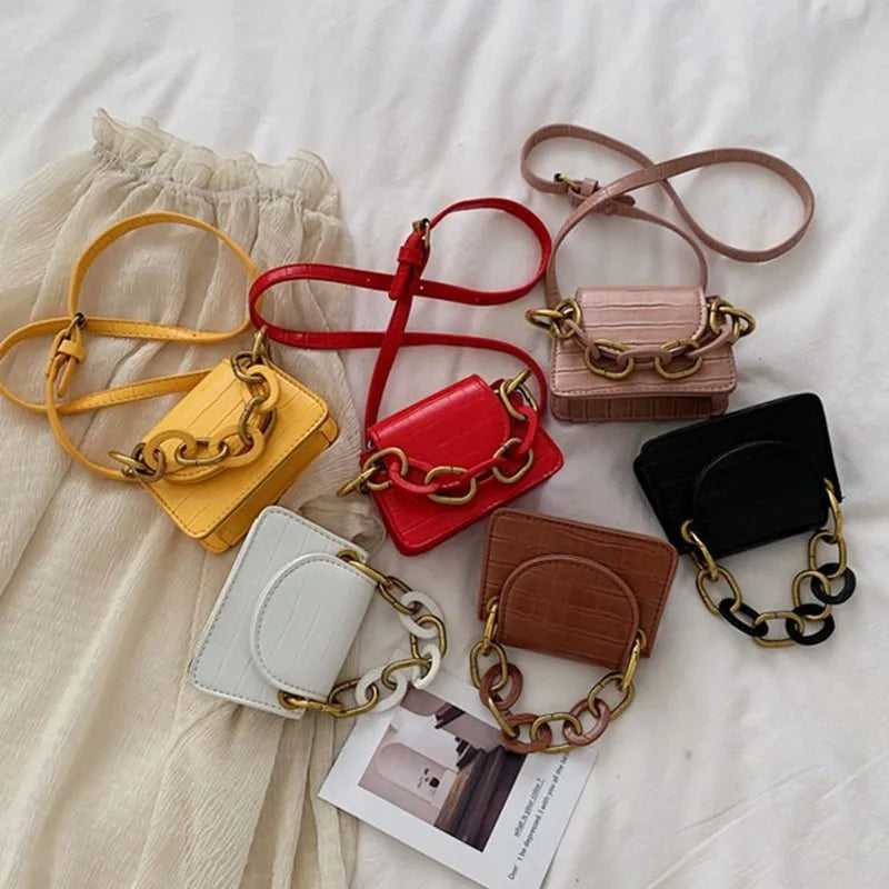 Crocodile Pattern Shoulder Bag Small Square Bag