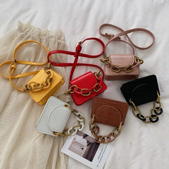 Crocodile Pattern Shoulder Bag Small Square Bag
