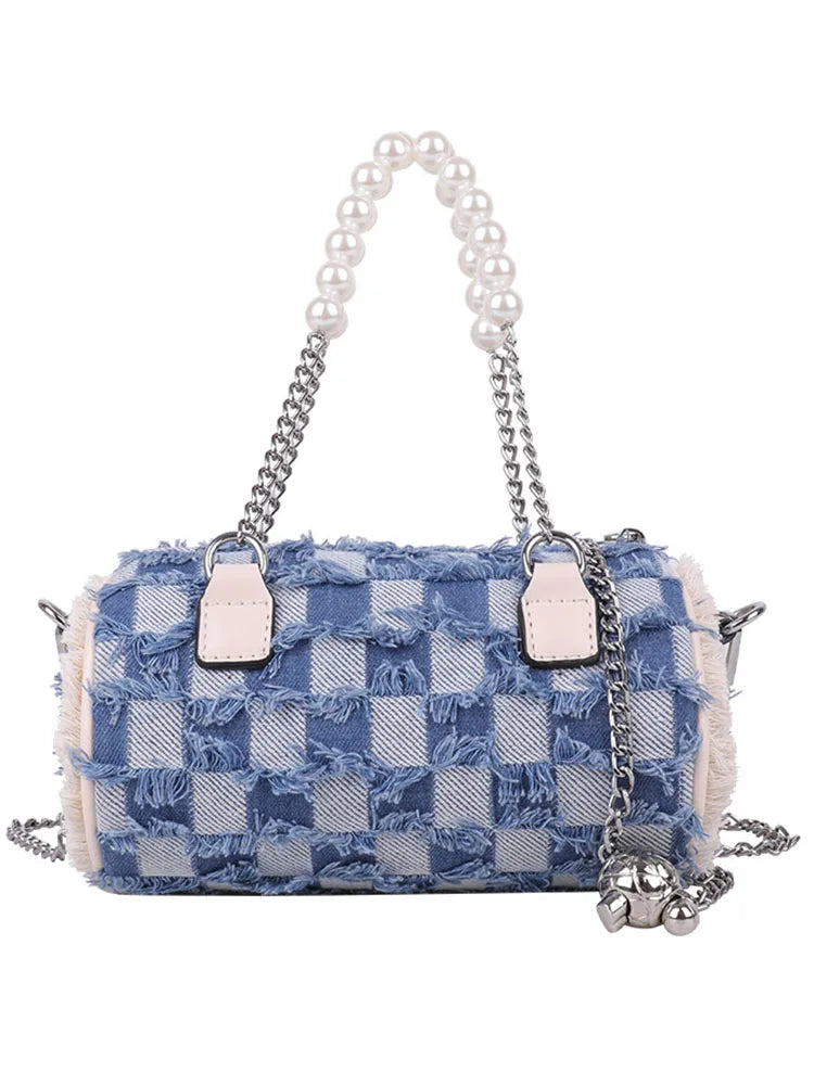 Small Beading Top Handle Women's Bag Shoulder Crossbody Bags
