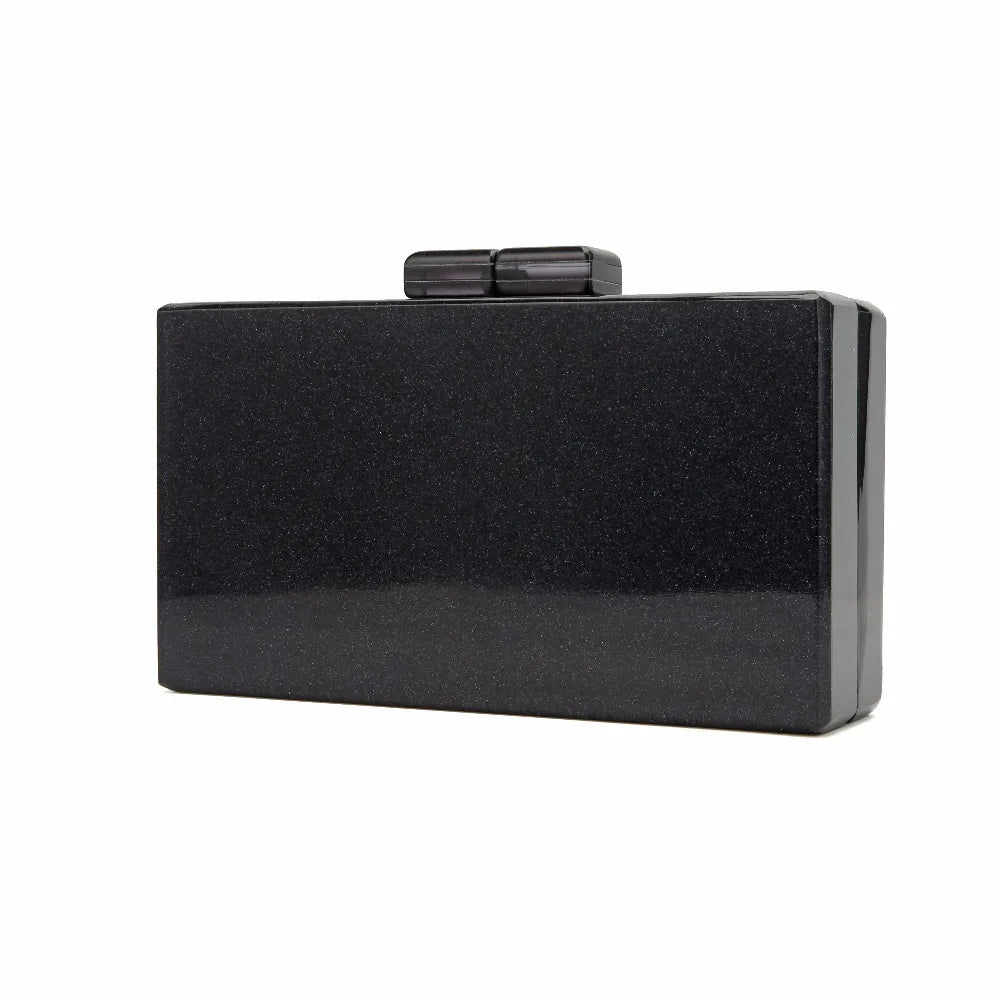 Glitter Acrylic Clasp Women Clutch Evening Handbag Mini Bag