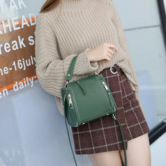 Green Messenger Bucket Bag with Long Strap Crossbody Shoulder Bag