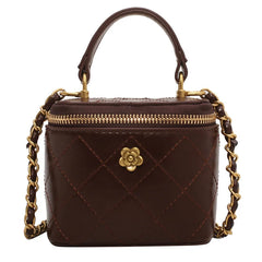 Camellia Shoulder Bucket Bag Mini Quilted Crossbody