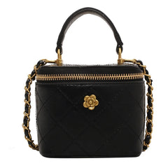 Camellia Shoulder Bucket Bag Mini Quilted Crossbody