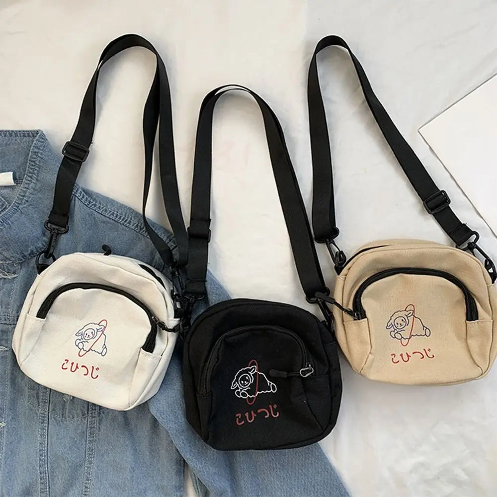 Youth Canvas Messenger Bag Shoulder Bag Student Crossbody Bags