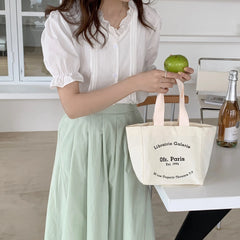 Canvas Tote Bags Paris Bookstore Shopper Handbags